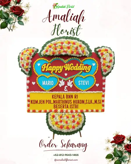 Papan Bunga Pernikahan Tiakar